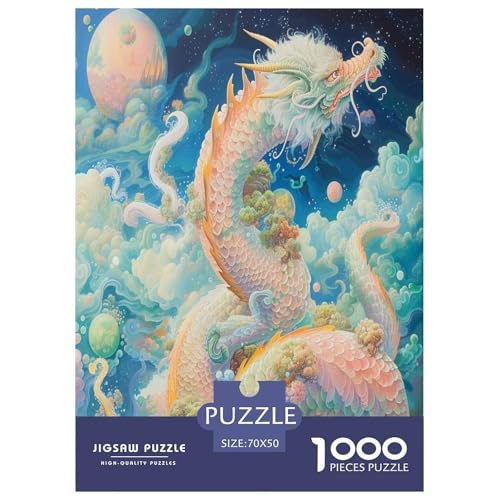 Drachen Puzzle 1000 Teile Schwer Puzzle Spielzeug Pädagogisches Spiel Impossible Herausforderung Spielzeug Für Erwachsene Kinder 70x50cm/1000pcs von GTDKSUEVG