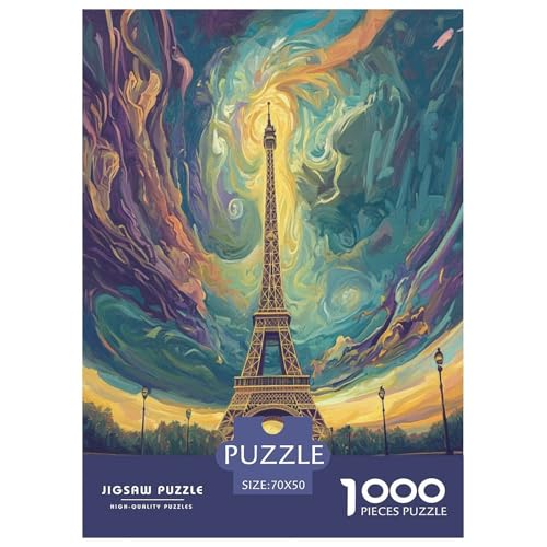 Eiffelturm Puzzle 1000-teilige Schwer Puzzle Spielzeug Pädagogisches Spiel Impossible Herausforderungsspielzeug Für Erwachsene Kinder 70x50cm/1000pcs von GTDKSUEVG