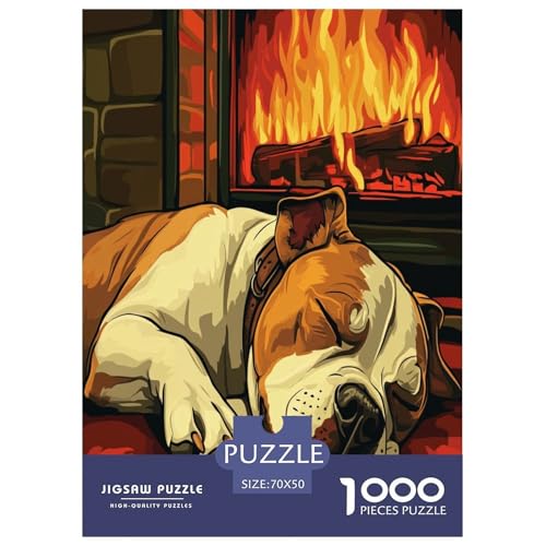 Französische BullHundge Puzzle 1000 Teile Schwer Puzzle Spielzeug Pädagogisches Spiel Impossible Herausforderungsspielzeug Für Erwachsene Und Kinder in Bewährter 70x50cm/1000pcs von GTDKSUEVG
