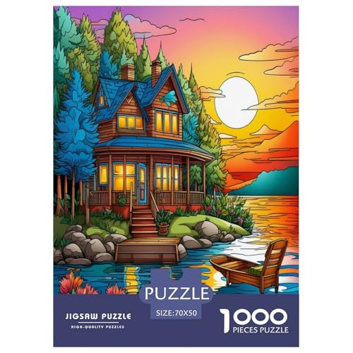 Kanu See Puzzle 1000 Teile Schwer Puzzle Spielzeug Lernspiel Impossible Herausforderungsspielzeug Für Erwachsene Und Kinder in Bewährter 70x50cm/1000pcs von GTDKSUEVG