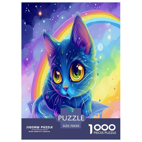 Niedliche Katze Puzzles 1000 Teile Schwer Puzzle Spielzeug Pädagogisches Spiel Impossible Herausforderung Spielzeug Für Erwachsene Und Kinder Ab 12 Jahren 70x50cm/1000pcs von GTDKSUEVG