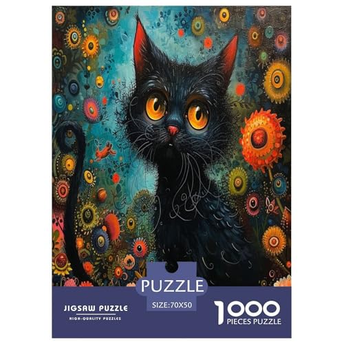 Niedliche Katze Puzzles 1000 Teile Schwer Puzzle Spielzeug Pädagogisches Spiel Impossible Herausforderungsspielzeug Für Erwachsene Und Kinder in Bewährter 70x50cm/1000pcs von GTDKSUEVG