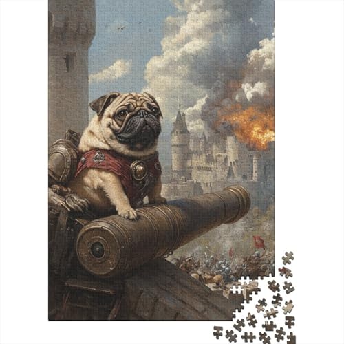 Pug Puzzle 1000 Teile Schwer Puzzle Spielzeug Pädagogisches Spiel Impossible Herausforderungsspielzeug Für Erwachsene Und Kinder in Bewährter 1000pcs (75x50cm) von GTDKSUEVG