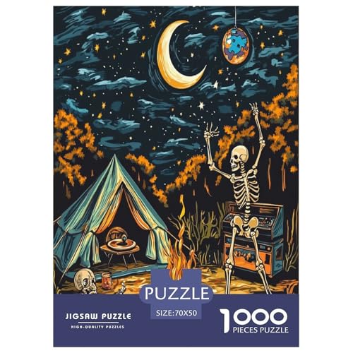 Schädel Puzzle 1000-teilige Schwer Puzzle Spielzeug Pädagogisches Spiel Impossible Herausforderung Spielzeug Für Erwachsene Und Kinder in Bewährter 70x50cm/1000pcs von GTDKSUEVG