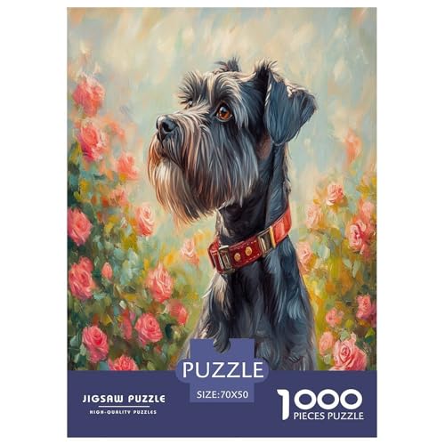 Schnauzer Puzzle 1000-teilige Schwer Puzzle Spielzeug Pädagogisches Spiel Impossible Herausforderung Spielzeug Für Erwachsene Und Kinder in Bewährter 70x50cm/1000pcs von GTDKSUEVG