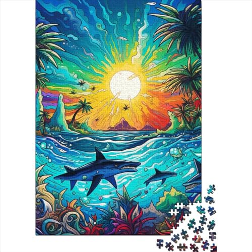 Seabed A School of Fisch Puzzles 1000 Teile Schwer Puzzle Spielzeug Pädagogisches Spiel Impossible Herausforderungsspielzeug Für Erwachsene Und Kinder in Bewährter 1000pcs (75x50cm) von GTDKSUEVG