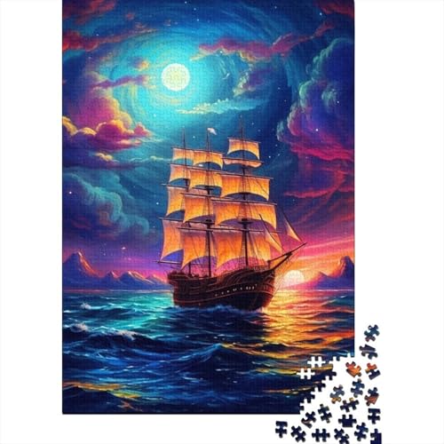 Segelboot Puzzle 1000-teilige Schwer Puzzle Spielzeug Pädagogisches Spiel Impossible Herausforderung Spielzeug Für Erwachsene Kinder 1000pcs (75x50cm) von GTDKSUEVG