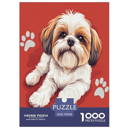 Shih Tzu Puzzles 1000 Teile Schwer Puzzle Spielzeug Pädagogisches Spiel Impossible Herausforderung Spielzeug Für Erwachsene Und Kinder Ab 14 Jahren 70x50cm/1000pcs von GTDKSUEVG
