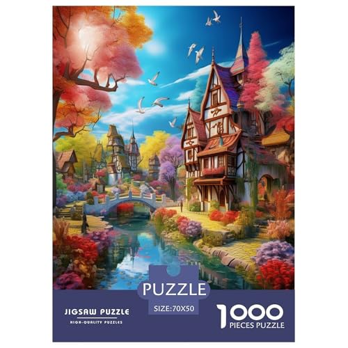 Stadtlandschaft Architektur Puzzle 1000 Teile Schwer Puzzle Spielzeug Lernspiel Impossible Herausforderungsspielzeug Für Erwachsene Und Kinder Ab 12 Jahren 70x50cm/1000pcs von GTDKSUEVG