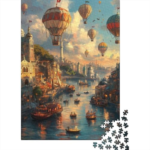 Venedig Wasserstadt Puzzle 1000 Teile Schwer Puzzle Spielzeug Pädagogisches Spiel Impossible Herausforderungsspielzeug Für Erwachsene Und Kinder in Bewährter 1000pcs (75x50cm) von GTDKSUEVG