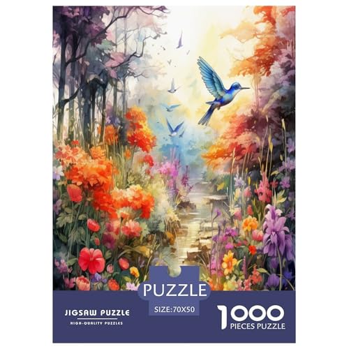 Vögel und Blumen Puzzle 1000 Teile Schwer Puzzle Spielzeug Pädagogisches Spiel Impossible Herausforderung Spielzeug Für Erwachsene Kinder 70x50cm/1000pcs von GTDKSUEVG