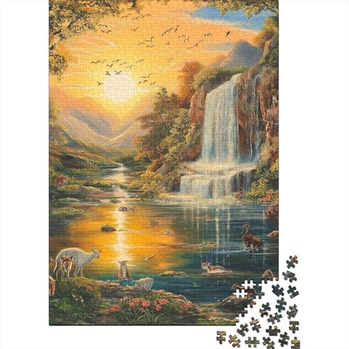 Wasserfall Puzzles 1000 Teile Schwer Puzzle Spielzeug Lernspiel Impossible Herausforderung Spielzeug Für Erwachsene Und Kinder Ab 12 Jahren 1000pcs (75x50cm) von GTDKSUEVG