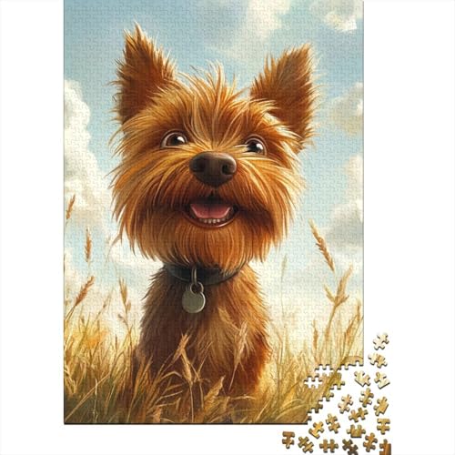 Yorkshire Terrier Puzzle 1000 Teile Schwer Puzzle Spielzeug Pädagogisches Spiel Impossible Herausforderung Spielzeug Für Erwachsene Und Kinder Ab 12 Jahren 1000pcs (75x50cm) von GTDKSUEVG
