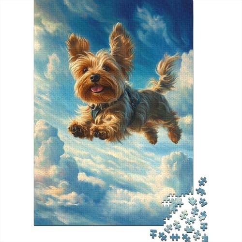 Yorkshire Terrier Puzzle 1000 Teile Schwer Puzzle Spielzeug Pädagogisches Spiel Impossible Herausforderung Spielzeug Für Erwachsene Und Kinder Ab 12 Jahren 1000pcs (75x50cm) von GTDKSUEVG