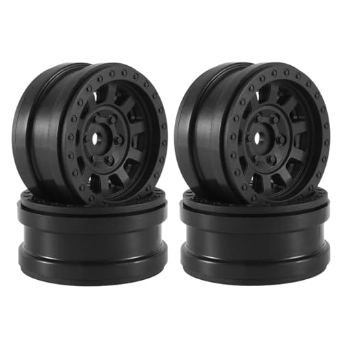 Für Axial Für SCX10 Für Traxxas Für TRX4 D90 Für Redcat Gen8 VS4-10 1/10 RC Crawler Auto 4PCS Kunststoff Beadlock 1,9 "Rad Hub Felge RC Ersatzteile(Black) von GTFRUQAS