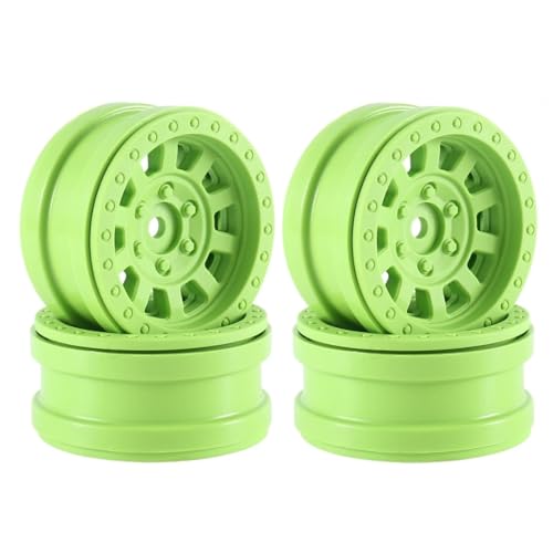 Für Axial Für SCX10 Für Traxxas Für TRX4 D90 Für Redcat Gen8 VS4-10 1/10 RC Crawler Auto 4PCS Kunststoff Beadlock 1,9 "Rad Hub Felge RC Ersatzteile(Green) von GTFRUQAS