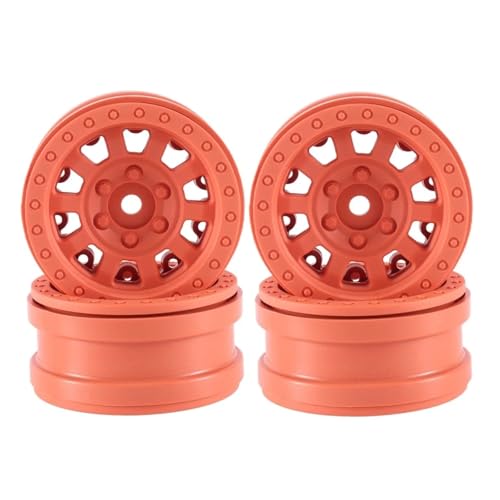 Für Axial Für SCX10 Für Traxxas Für TRX4 D90 Für Redcat Gen8 VS4-10 1/10 RC Crawler Auto 4PCS Kunststoff Beadlock 1,9 "Rad Hub Felge RC Ersatzteile(Orange) von GTFRUQAS