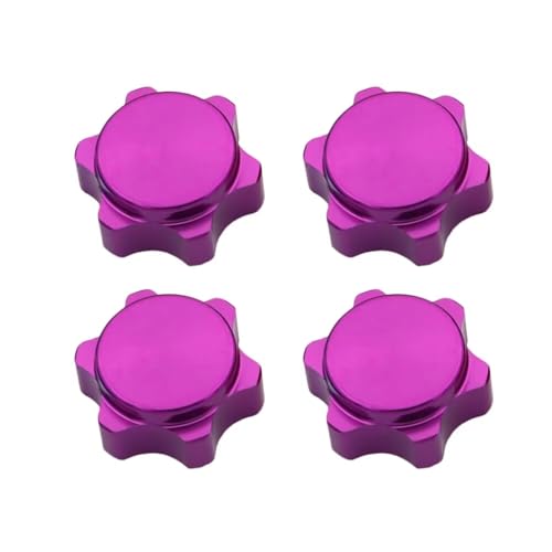 Für HSP Für Axial Für HPI Für Himoto 1/8 RC Auto Off-Road Truck Hop Für Up Teile 4 Stücke Aluminium Rad Sechskantmutter Feine Abdeckung 17mm RC Ersatzteile(Purple) von GTFRUQAS