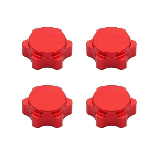 Für HSP Für Axial Für HPI Für Himoto 1/8 RC Auto Off-Road Truck Hop Für Up Teile 4 Stücke Aluminium Rad Sechskantmutter Feine Abdeckung 17mm RC Ersatzteile(Red) von GTFRUQAS