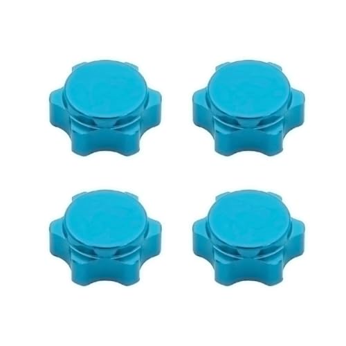 Für HSP Für Axial Für HPI Für Himoto 1/8 RC Auto Off-Road Truck Hop Für Up Teile 4 Stücke Aluminium Rad Sechskantmutter Feine Abdeckung 17mm RC Ersatzteile(Sky Blue) von GTFRUQAS