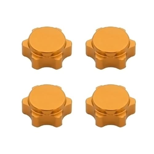 GTFRUQAS Für HSP Für Axial Für HPI Für Himoto 1/8 RC Auto Off-Road Truck Hop Für Up Teile 4 Stücke Aluminium Rad Sechskantmutter Feine Abdeckung 17mm RC Ersatzteile(Yellow) von GTFRUQAS