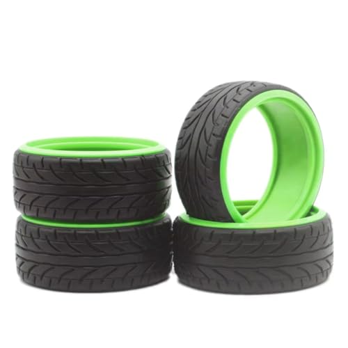 Für Kyosho Für Tamiya Für Hpi Für Hsp 94123 94103 1:10 Rc Auto Medium Drift Reifen 4 Stücke Schwarz Blau Grün Rot Gelb RC Ersatzteile(Green) von GTFRUQAS