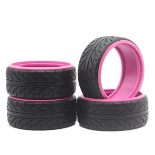 Für Kyosho Für Tamiya Für Hpi Für Hsp 94123 94103 1:10 Rc Auto Medium Drift Reifen 4 Stücke Schwarz Blau Grün Rot Gelb RC Ersatzteile(Pink) von GTFRUQAS
