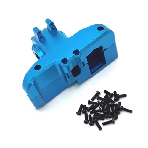 Für MJX Für Hyper Go 14209 14210 1/14 RC Auto Upgrade Teile Zubehör Metall Hinten Getriebe Gehäuse Getriebe Box Differential Fall RC Ersatzteile(Blue) von GTFRUQAS