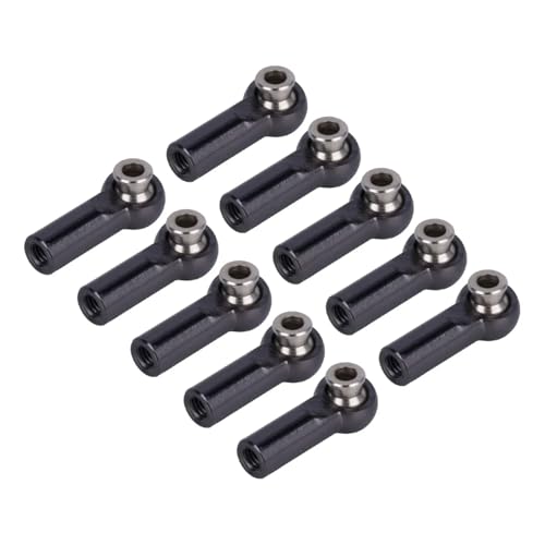 GTFRUQAS Für Tamiya Für Axial Für SCX10 Für Traxxas Für TRX4 D90 1/10 Metall M4 Spurstangenkopf Kugelgelenk Link Kugelgelenk CW Gewinde 10Pcs RC Crawler Teile RC Ersatzteile(Black) von GTFRUQAS