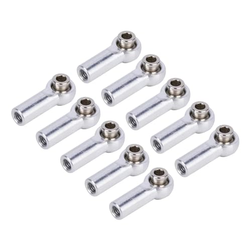 Für Tamiya Für Axial Für SCX10 Für Traxxas Für TRX4 D90 1/10 Metall M4 Spurstangenkopf Kugelgelenk Link Kugelgelenk CW Gewinde 10Pcs RC Crawler Teile RC Ersatzteile(Silver) von GTFRUQAS