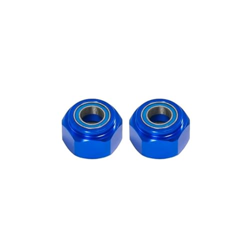 Für Tamiya Für DT03 1/10 RC Auto Upgrade Teile Zubehör 2 Stücke Metall Vorne 12mm Rad Hex Hub Adapter RC Ersatzteile(Blue) von GTFRUQAS