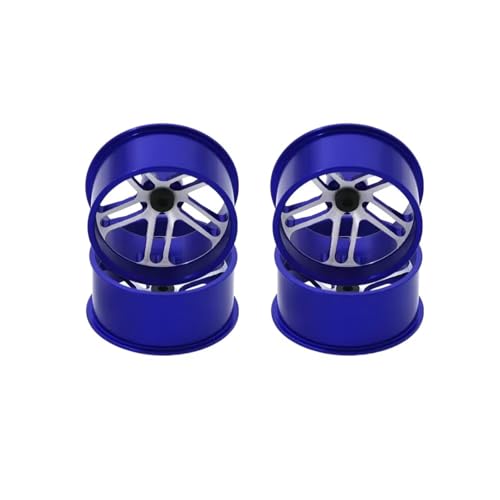 Für Tamiya Für MINI 4WD Bunte RC Auto Selbstgemachte Teile 4 PCS Aluminium Legierung Räder Mittlerer Durchmesser Leichte Naben RC Ersatzteile(Blue) von GTFRUQAS
