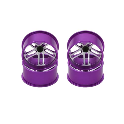 Für Tamiya Für MINI 4WD Bunte RC Auto Selbstgemachte Teile 4 PCS Aluminium Legierung Räder Mittlerer Durchmesser Leichte Naben RC Ersatzteile(Purple) von GTFRUQAS
