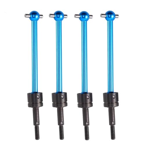 Für Tamiya Für TT02B DT03 RC Auto Upgrade Teile Zubehör 4 Stücke Metall Für Universal Antriebswelle CVD Antriebswelle 64mm RC Ersatzteile(Blue) von GTFRUQAS