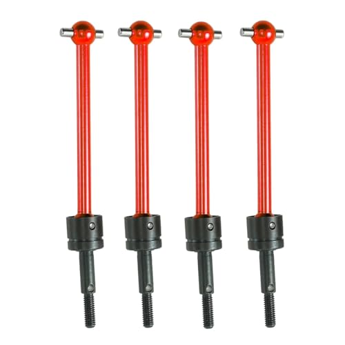 Für Tamiya Für TT02B DT03 RC Auto Upgrade Teile Zubehör 4 Stücke Metall Für Universal Antriebswelle CVD Antriebswelle 64mm RC Ersatzteile(Red) von GTFRUQAS