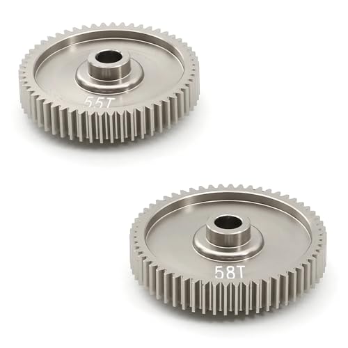 Für Tamiya Für Tt01 1/10 Rc Auto Upgrade Teile Zubehör 2 Stücke 55t 58t High Speed ​​Stirnradgetriebe 53665 Metall RC Ersatzteile von GTFRUQAS