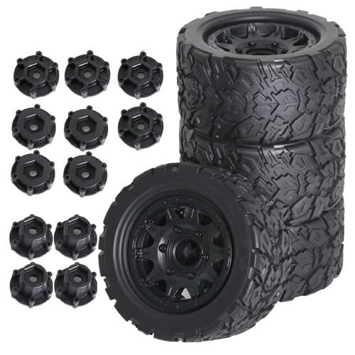 Für Traxxas Für Maxx Für Arrma Für Granit 1/10 Für Monster Stunt Truck Reifen 12 Mm Und 14 Mm Sechskant 4 Stück 110 Mm RC Ersatzteile Für Traxxas Für Maxx Für Arrma Für Granit 1/10 Für Monster Stunt Truck Reifen 12 Mm Und 14 Mm Sechskant 4 Stück 110 Mm RC Ersatzteile von GTFRUQAS