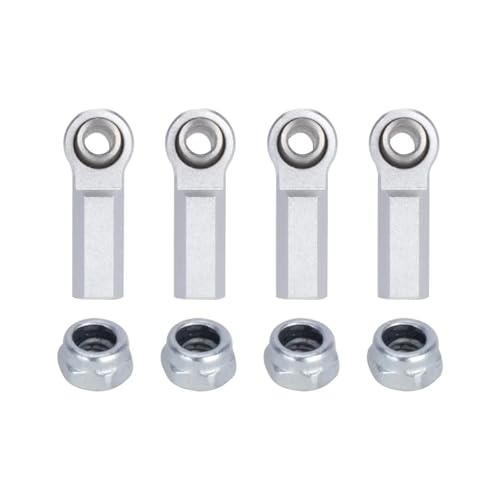 Für Traxxas Für Slash 1/10 Für Silber M4 Aluminiumlegierung Stange Gerade Stangenenden/Gebogene Stangenenden 4 Stücke RC Crawler Auto 4X4 DIY Teile RC Ersatzteile(Straightm) von GTFRUQAS