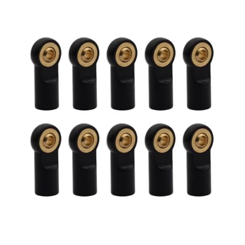 GTFRUQAS Für 1/10 RC Truck Crawler Teile Zubehör 10Pcs M3 Aluminium Spurstange Schubstangenende Stahlkugel CW Gesamtlänge 22mm Geeignet RC Ersatzteile(Black) von GTFRUQAS