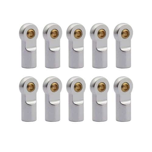 GTFRUQAS Für 1/10 RC Truck Crawler Teile Zubehör 10Pcs M3 Aluminium Spurstange Schubstangenende Stahlkugel CW Gesamtlänge 22mm Geeignet RC Ersatzteile(Silver) von GTFRUQAS