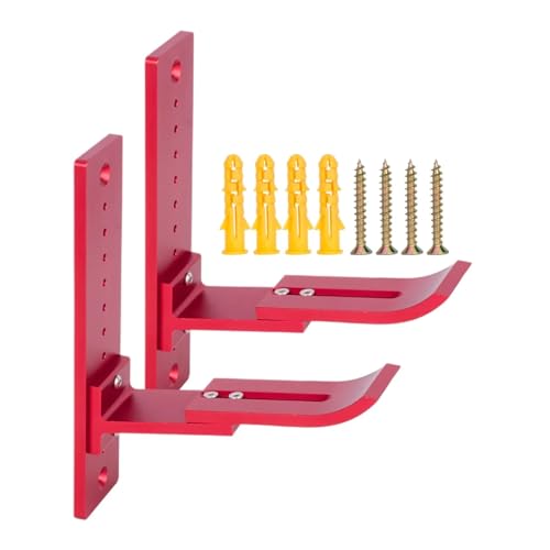 GTFRUQAS Für 1/18 1/16 1/10 1/8 1/5 1 Paar RC-Auto-Lagerregal Aluminium-Wandhalterung Einstellbarer Crawler-Modell RC Für Hobby-Trucks RC Ersatzteile(Red) von GTFRUQAS