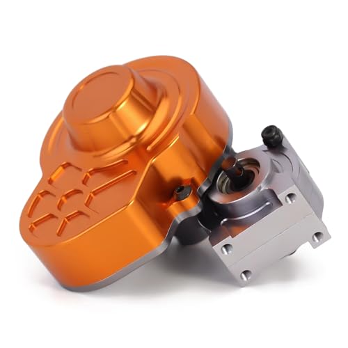 GTFRUQAS Für Axial Für SCX10 1/10 RC Crawler Auto Komplette Metall Getriebe Getriebe Mit Getriebe Upgrade Fernbedienung Auto Reparatur Teile RC Ersatzteile(Orange) von GTFRUQAS