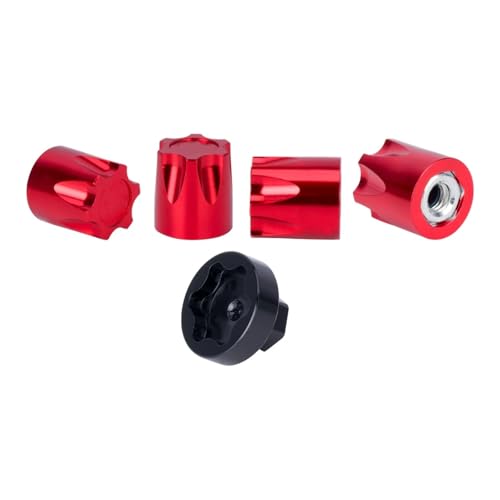 GTFRUQAS Für Axial Für SCX10 D90 Für TRX4 TF2 CC01 1/10 Metallfelgen-Mittelkappe M4-Mutter 4PCS RC Crawler CarCapra Upgrade RC Ersatzteile(Red) von GTFRUQAS