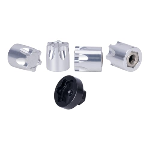 GTFRUQAS Für Axial Für SCX10 D90 Für TRX4 TF2 CC01 1/10 Metallfelgen-Mittelkappe M4-Mutter 4PCS RC Crawler CarCapra Upgrade RC Ersatzteile(Silver) von GTFRUQAS