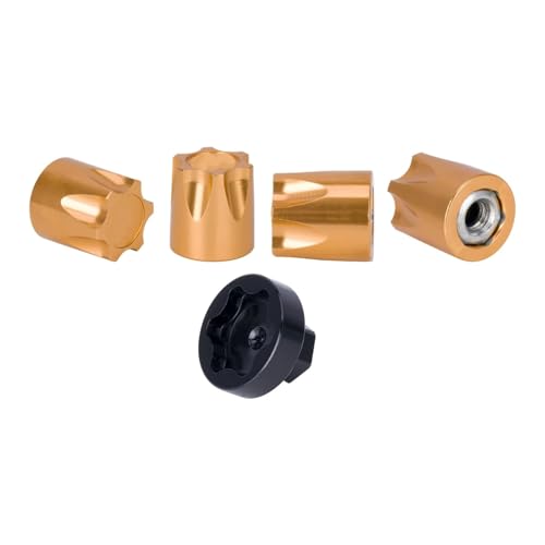 GTFRUQAS Für Axial Für SCX10 D90 Für TRX4 TF2 CC01 1/10 Metallfelgen-Mittelkappe M4-Mutter 4PCS RC Crawler CarCapra Upgrade RC Ersatzteile(Yellow) von GTFRUQAS