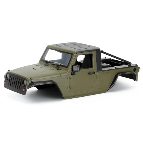 Für Axial Für SCX10 Für SCX10 II 90046 Für Wrangler 1/10 RC Crawler Auto 12,3 In 313mm Radstand Für Pickup Körper Shell Unmontiert Kit RC Ersatzteile(Olive) von GTFRUQAS