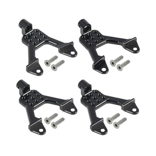 GTFRUQAS Für Axial Für SCX10 II 90046 90047 1/10 4Pcs Aluminium Vorne Hinten Shock Tower Montieren RC Crawler Auto Für Chassis Suspension DIY RC Ersatzteile(Black) von GTFRUQAS