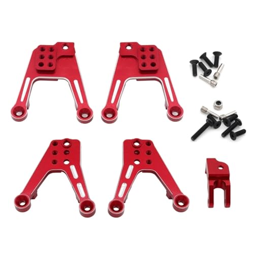 GTFRUQAS Für Axial Für SCX10 II 90046 90047 1/10 RC Crawler Auto Upgrade Teile Metall Vorne Und Hinten Stoßdämpfer Türme Montieren RC Ersatzteile(Red) von GTFRUQAS