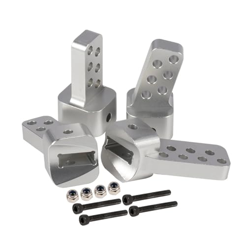 GTFRUQAS Für Axial Für SCX10 II AR44 90046 1/10 4-teilige Aluminiumachse Hinten Oberer Link Riser Anti-Squat-Halterung RC Rigs Crawler Für Chassis DIY-Upgrade RC Ersatzteile(Silver) von GTFRUQAS