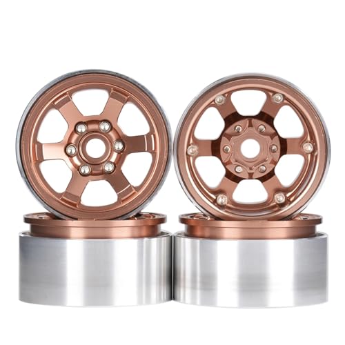 GTFRUQAS Für Axial Für SCX10 JT4 XT4 AT4 1/10 1,9 Zoll 4PCS Metall Rad Hub Reifen RC Modell Auto Crawler Nachrüstung Zubehör Upgrade Teile RC Ersatzteile(Brown) von GTFRUQAS